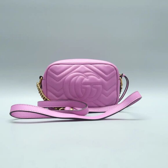 GUCCI GG Marmont Purple Leather Shoulder Bag 922-021825 - Picture 2 of 12